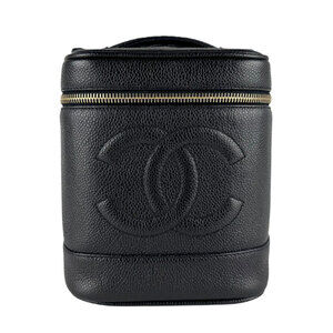 Chanel CHANEL handbag vanity bag caviar leather black women's z9507